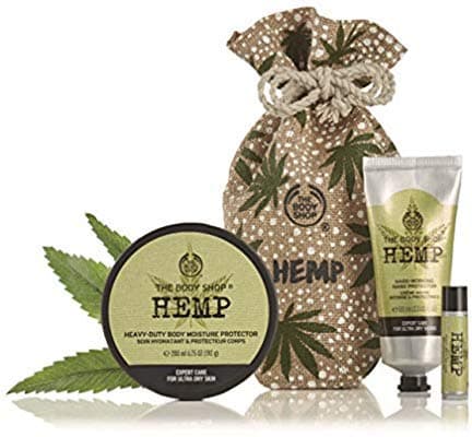 Image of Winter Protection Hemp Expert Moisture Pouch - Hand Protector (100ml) Body Moisturiser (200ml) Lip Care (4.2g)