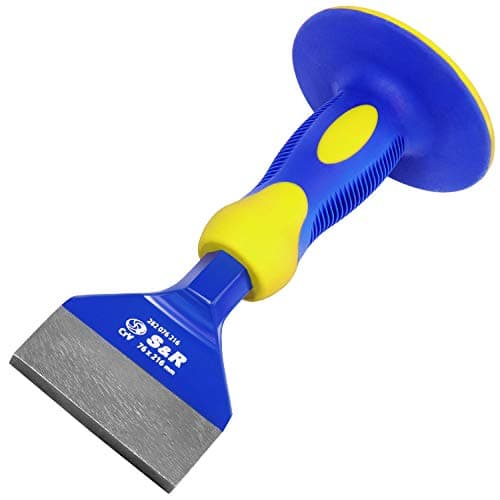 Image of S&R Tile Chisel 216 x 76 mm - Brick and Hand Tile With Chrom-Vanadium Steel Blade, Hand Protection, Specially Bevelled Edge