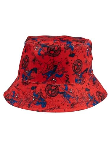 Image of Marvel Spiderman Fishing Hat for Boys - Children's Bucket Hat Summer Hat Fishing Hat Red