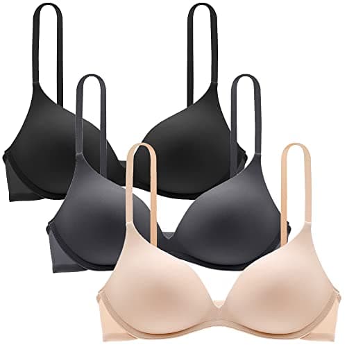 Image of Teens Girls Seamless Bras Everyday Underwear Wire Free Brassiere Push Up Padded Unlined Bralettes for 12-18 Years Girls and Women Lingerie - 3 Pack