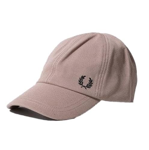 Image of Fred Perry Mens Womens Unisex HW6726 Classic Pique Baseball Cap Hat in Dark Pink & Black One Size