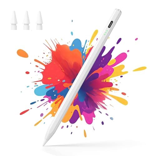Image of HSTT Pencil for iPad - 2018-2025 2X Fast Charging, Palm Rejection,Tilt Sensitivity, Stylus Pen for iPad 11 A16/10/9/8/7/6th Gen, Pro 12.9/11/13 Inch M4, Air 3/4/5/M2/M3, for iPad Accessories, White