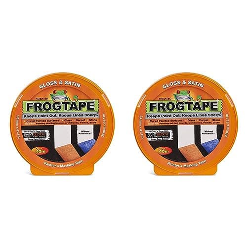 Image of Frog Tape Orange Gloss & Satin Painters Masking Tape 24mm x 41.1m, Indoor Painting and Decorating For Sharp Lines and No Paint Bleed (Pack of 2)