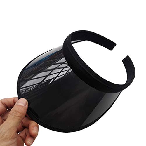 Image of ZAYIUKI Sun Visors UV Protection Hat Cap Sun Cap Sport Transparent Hats Headwear for Womens Men Golf Tennis Cycle Black