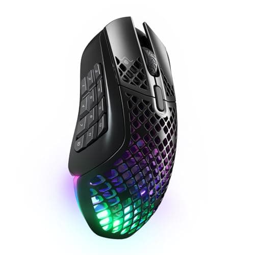 Image of SteelSeries Aerox 9 Wireless - Holey RGB Gaming Mouse - Ultra-lightweight Water Resistant Design - 18 Programmable Buttons - Lag-free 2.4GHz / Bluetooth Wireless - 18K DPI TrueMove Air Optical Sensor