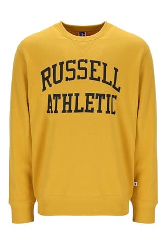 Image of Russell Athletic Mens Iconic2-crewneck Sweatshirt Nuring Tunic, Nugget Gold, L EU
