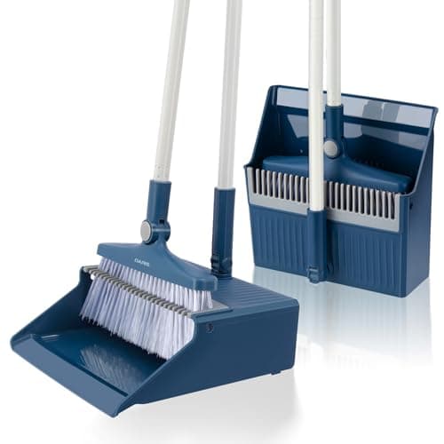 Image of SDARISB Broom and Dustpan Set with 127 cm Long Handle Upright Shovel and Broom Set 180 Degree Rotating Sweeper and Dustpan Combo for Home Kitchen Office Lobby Patio