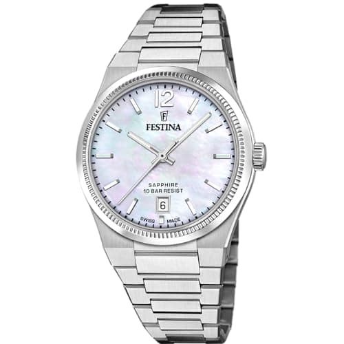 Image of Festina Swiss Made Ladies Steel Watch with Steel Bracelet F20052/1