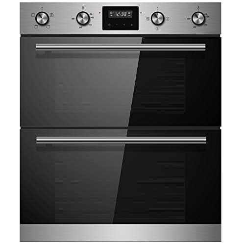 Image of Cookology CDO720SS 60cm Combined 88 Litre Capacity Large Built Under Electric True Fan Double Oven with Easy Programmable Timer and Digital Clock - in Stainless Steel