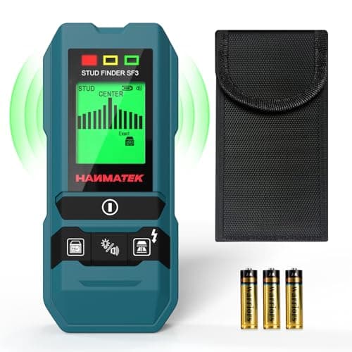 Image of HANMATEK SF3 6-in-1 Stud Finder, High-Precision Wall Scanner for Wood, Metal, and Live AC Wires Detection – Ideal for Home Renovation and DIY Projects