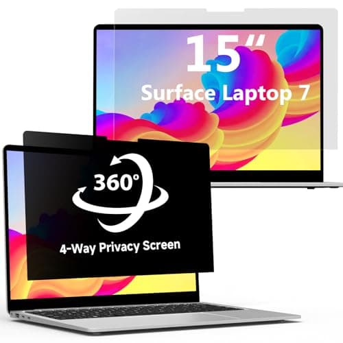 Image of LUSA DESIGN 360°Privacy Screen for Microsoft Surface Laptop 7 15 inch (Model:2037 2108), Surface Laptop Privacy Film Filter All Round Anti Peeping Blue light Glare Screen Protector with Webcam Cover