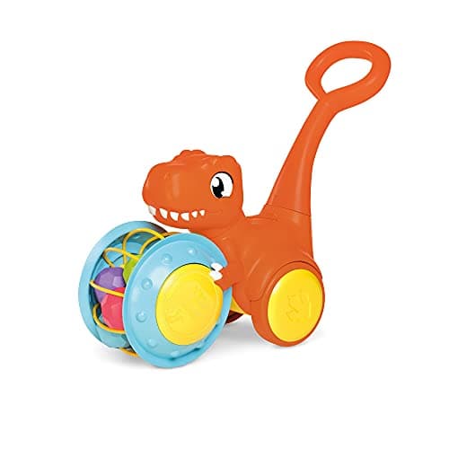 Image of Toomies E73254 Tomy Pic & Push T. Rex, Children, Jurassic World, Educational Push & Go Vehicle, Colourful Dinosaur Toy for Baby Boys & Girls Aged 12 Months +, Multicoloured