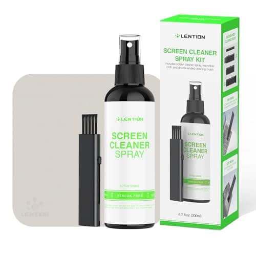 Image of LENTION 200ml Screen Cleaner Spray, Laptop Cleaning Kit with Microfibre Cloth and Wool Brush, Suitable for Phone, LED TV, Monitor, Computer, Glasses