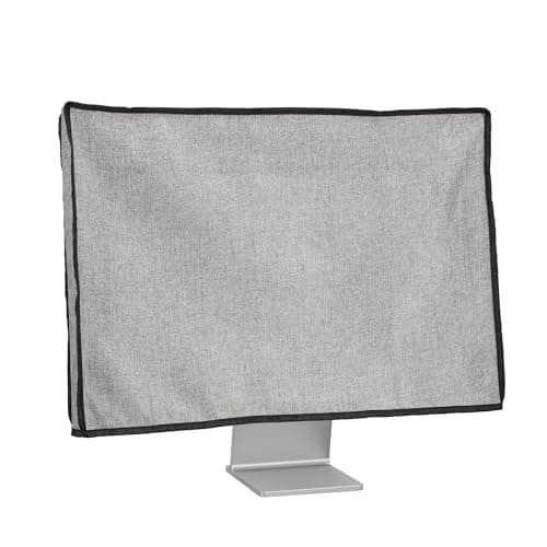 Image of kwmobile Dust Cover for 31-32" monitor - Linen Monitor Display Protector - Protect Your Computer Screen - Light Grey