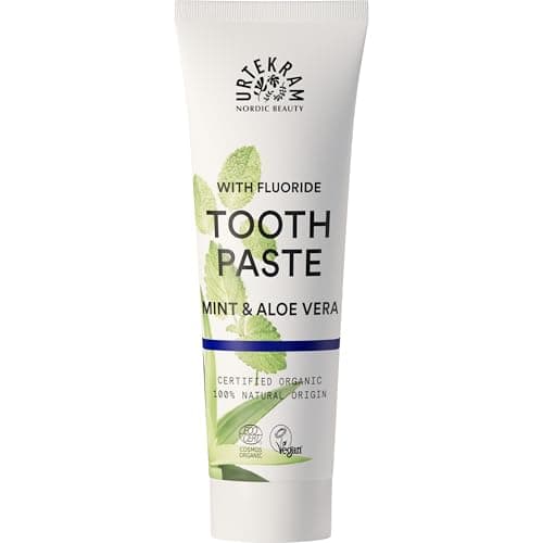 Image of Urtekram Mint with Flouride Toothpaste - Vegan - Organic - Natural Ingredients - Urtekram Dental, 75ml (Pack of 1)