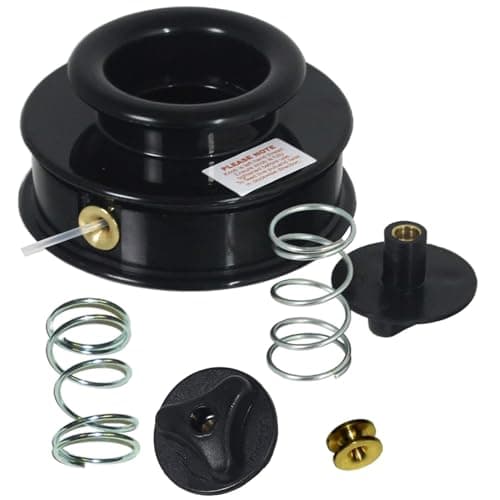 Image of SPARES2GO Universal Dual 2 Line Manual Feed Head + Fixings Springs for Brushcutter Strimmer Trimmer
