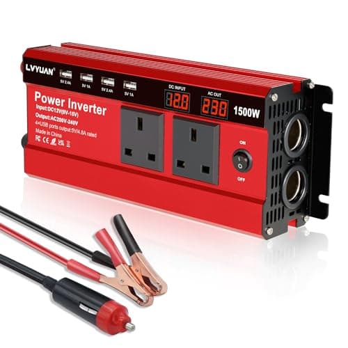 Image of LVYUAN 1500W Power Inverter 12V to 240V AC Car Converter with 3.1A 4 USB 2 AC Sockets Dual Car Adapter With 2 LED Display