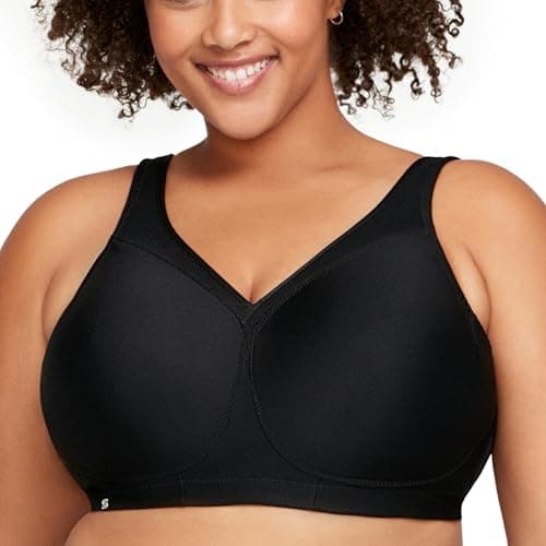 Image of Glamorise MagicLift Seamless Sports Wirefree Bra 1006 (Women's & Women's Plus) Black