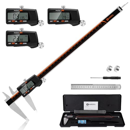 Image of HARDELL Digital Vernier Caliper, 12 Inch Stainless Steel Caliper Measuring Tool with Large LCD Screen, Electronic Vernier Caliper Micrometer (12 inch/300mm)