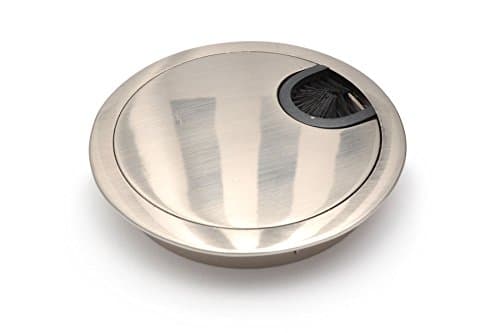 Image of 60MM METAL DESK CABLE TIDY OUTLET GROMMET INSERT (Brushed Steel) (1 x)