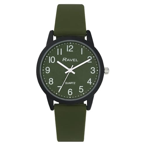 Image of Ravel - Summer in Black Silicone Watch (37mm case) - Analogue Quartz - R1814.11 - Green