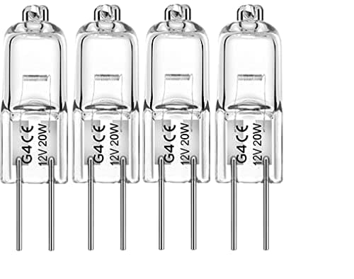 Image of 4 x G4 12V AC 20W HALOGEN LONG LIFE LIGHT CAPSULE BULB JC TYPE LIGHTS BULBS
