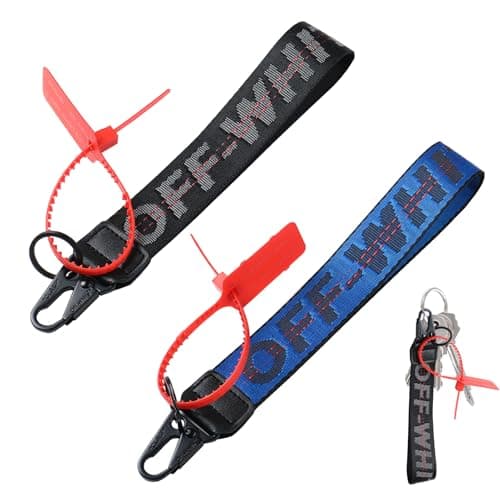 Image of Girihe 2 PCS Lanyard for Keys, Lanyard Retractable Thick Lanyardd for Keys Fashion Key Lanyardd f or Car Key Mobile Phone Wallet (Blue and Black)