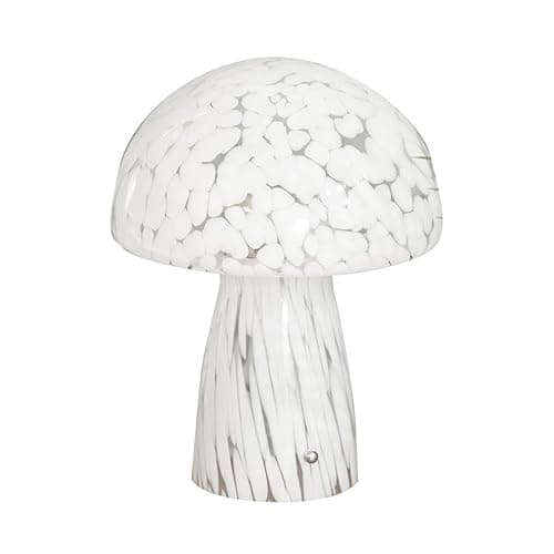 Image of ValueLights | White Confetti Glass Mushroom Table Lamp Tapered Lampshade Living Room Bedroom Bedside Light | Table Lamps, Home Décor & Improvement Essential | Included LED Bulb