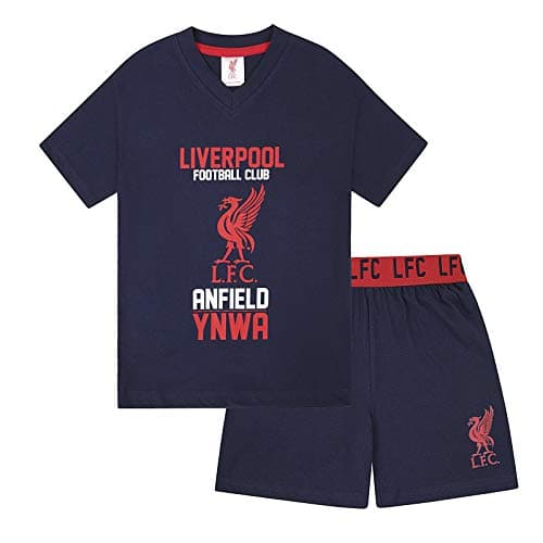 Image of Liverpool FC Official Football Gift Boys Short Pyjamas Navy 10-11 Years