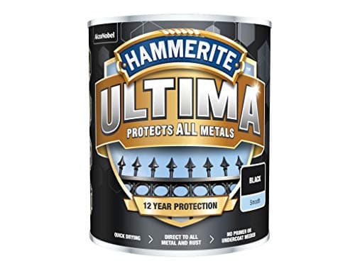Image of Hammerite Ultima Metal Paint Smooth Black 750ml, (Pack of 1), HMMUMSBL750