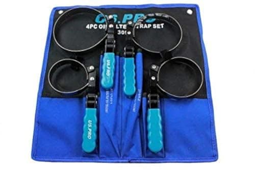 Image of US PRO Swivel Oil Filter Strap Removal Wrench Set 4 Piece 3099