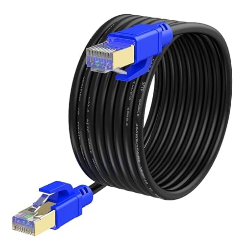 Image of VOSGA Cat8 Ethernet Cable 30M,High Speed Network 26AWG Pure Copper S/FTP Shielded 40Gbps 2000MHz Heavy Duty Patch Cable,RJ45 Gold Plated Connectors, Indoor Outdoor Cat 8 Lan Internet Cord,30M