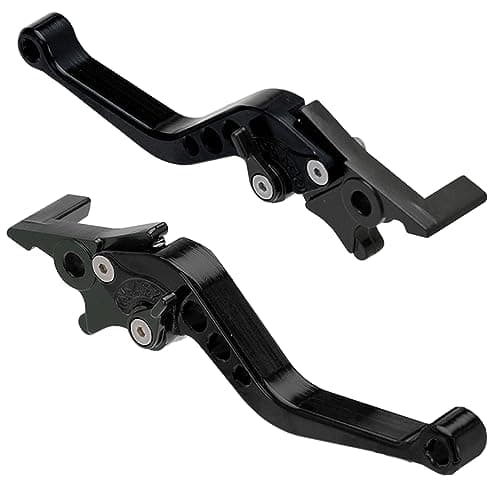 Image of MOCNT 1 Pair Motorcycle Break Clutch Levers Adjustable 7/8" Motorbike Brake Clutch Handle Lever 22mm Handlebar CNC Aluminum Clutch Double Disc Brake Lever Motor Scooter Black