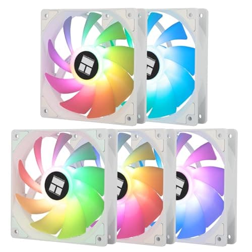 Image of Thermalright TL-C12CW-S X5 CPU Air Fan 120mm ARGB Case Cooler, PWM Silent Computer Fan with S-FDB Bearing, up to 1550RPM Speed PC Cooling,5-Packs,White