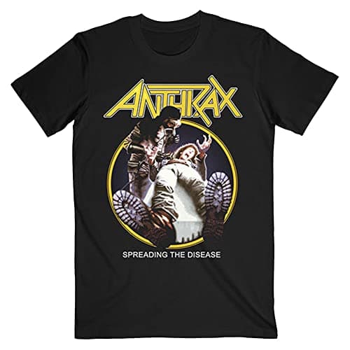 Image of Anthrax T Shirt Spreading The Disease Track List Official Mens Black S