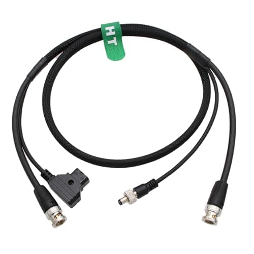 Image of HangTon D-TAP Locking DC Power Cable, 12G 4K SDI BNC for Atomos Shogun Ninja V SmallHD 702 Monitor Blackmagic Studio Camera 4K 6K Pro Hollyland Mars 400S Pro Wireless Video Transmission 60cm