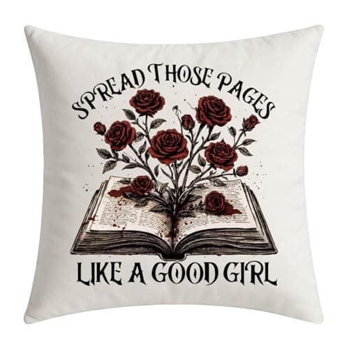 Image of Book Lover Gift Dark Romance Pillow Covers Spread Those Pages Decorative Throw Pillow Covers for Home Bedroom Living Room (SPREAD THOSE PC UK)