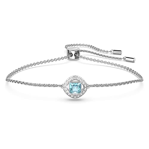 Image of Swarovski Angelic Square bracelet, Blue, Rhodium plated, from Swarovski Angelic Square Collection