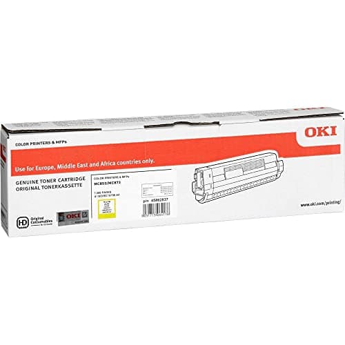 Image of Oki Standard Toner Cartridge for Mc853/Mc873 Printers - Yellow