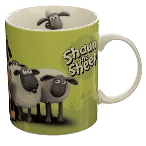 Image of Puckator Shaun The Sheep Porcelain Tea Coffee Mug - Green - Funny Home Accessories - Cute Gifts for Girlfriend - Large Mugs for Men Women Hot Drinks - Cute Cups Presents - Secret Santa Gift - Cup Set