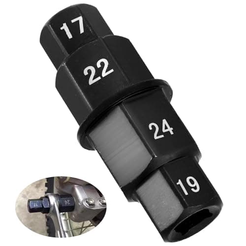 Image of DASBET Hex Axle Tool 3/8 Inch for Motorcycle Front Rear Axle Wheel, 4-in-1 Hex Allen Axle Spindle Driver Socket Adapter Tool - 17mm, 19mm, 22mm, 24mm