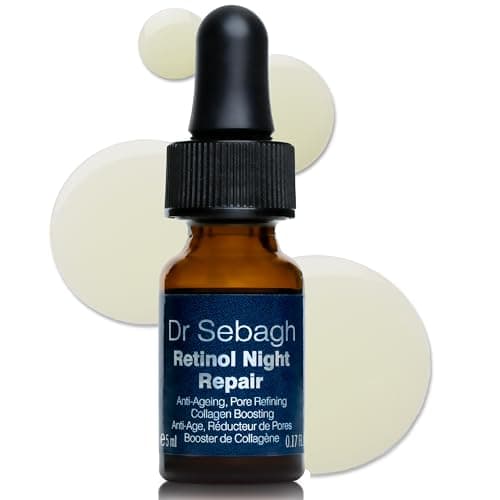 Image of Dr Sebagh Retinol Night Repair (5 ml) Travel Size - High-Strength Retinol Serum for Face - Retinol Skin Booster Serum with Vitamin E, Rosehip Oil & Squalane - Boosts Collagen & Brightens Skin