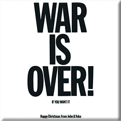 Image of John Lennon Metal Fridge Magnet War Is Over Fan Gift Album Official