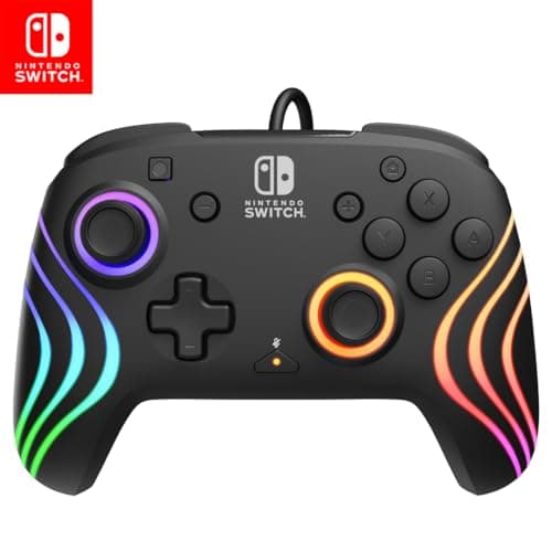Image of PDP Nintendo Switch Afterglow Wave- Wired- Black