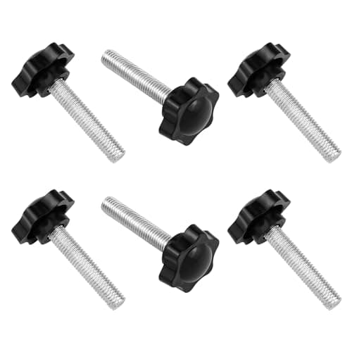 Image of JJWNMLL 6PCS Clamping Screw Knob Star Screw M10 * 50mm thumb screws Bolts Thread Replacement Star Hand Knob Tightening Screw, Black Grip