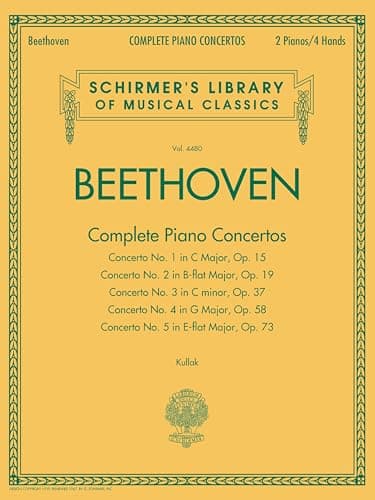 Image of Ludwig Van Beethoven: Complete Piano Concertos (2 Pianos, 4 Hands) (Schirmer's Library of Musical Classics, 4480)