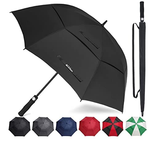Image of ACEIken Golf Umbrella Windproof Large 62 Inch, Double Canopy Vented, Automatic Open, Extra Large Oversized, Waterproof Sun Protection Ultra Rain & Wind Resistant Umbrellas, Black