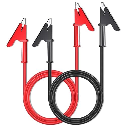 Image of Cleqee 2PCS Alligator Clips Test Leads Dual Ended Crocodile Wire Cable with Insulators Clips Test Flexible Copper Cable for Electrical Testing 3.3ft/1m