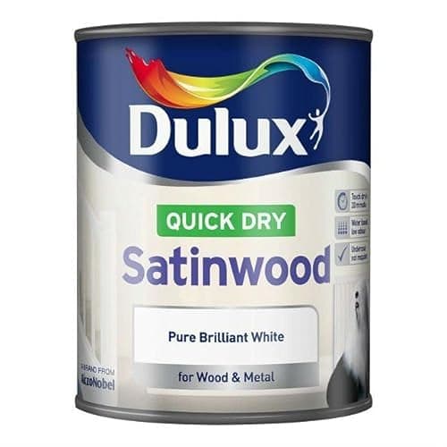 Image of Dulux Quick Drying Satinwood Pure Brilliant White 750ml