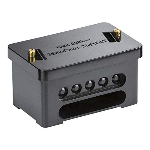 Image of 100A 2 x 5-Way (Double Pole) Service Connector Block - Brass Terminals